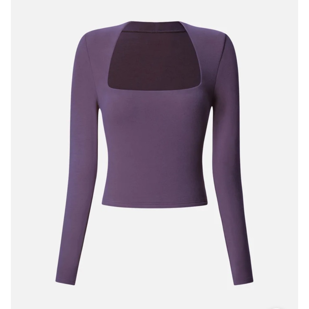 OGL Brushed Tapered Square Neck Long Sleeve Top
